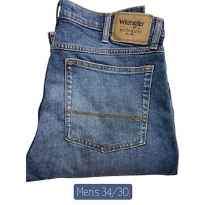 Wrangler Authentics Mens Jeans Blue Denim Straight Leg Size 34x30